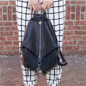 Rebecca Minkoff Julian Leather Fringe Backpack Purse